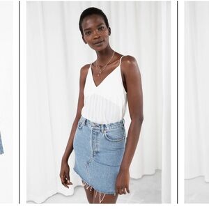 & other stories denim mini skirt